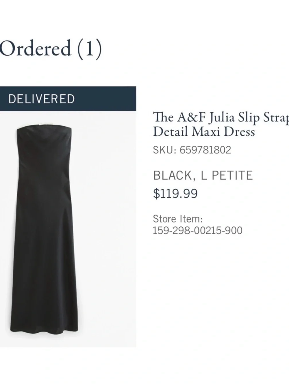 Abercrombie & Fitch Strapless Black Maxi with White Trim
